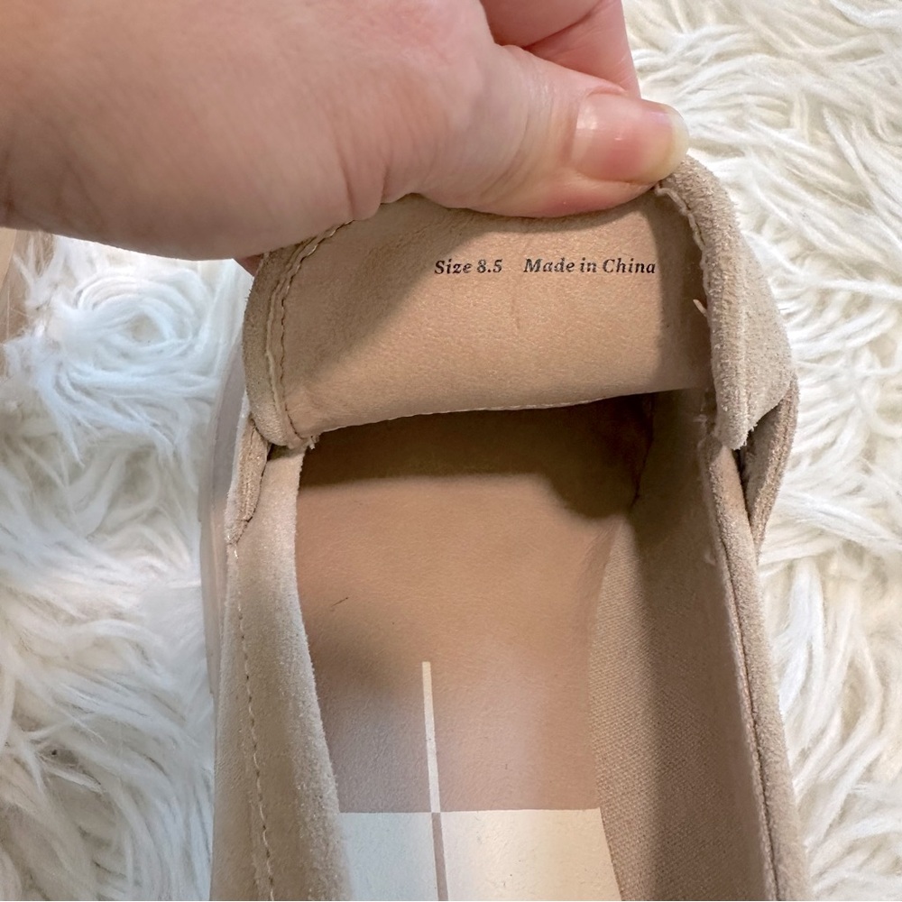 Dolce Vita Blush Nude Suede Chunky Loafers - Picture 2 of 9